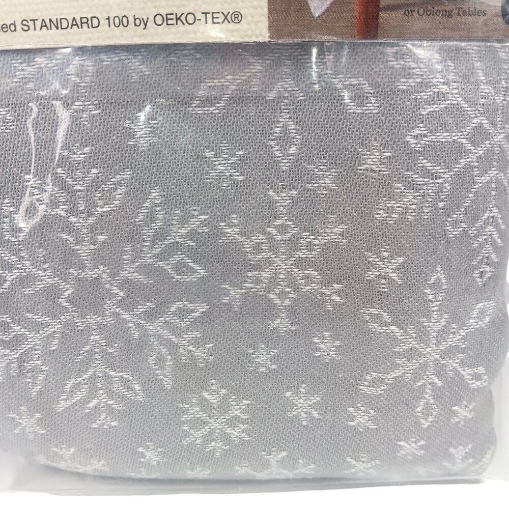 Bee & Willow-Table Cloth-60x84-Seats 6-8/White Snow- Home Gray & White-Holiday - Picture 5 of 10